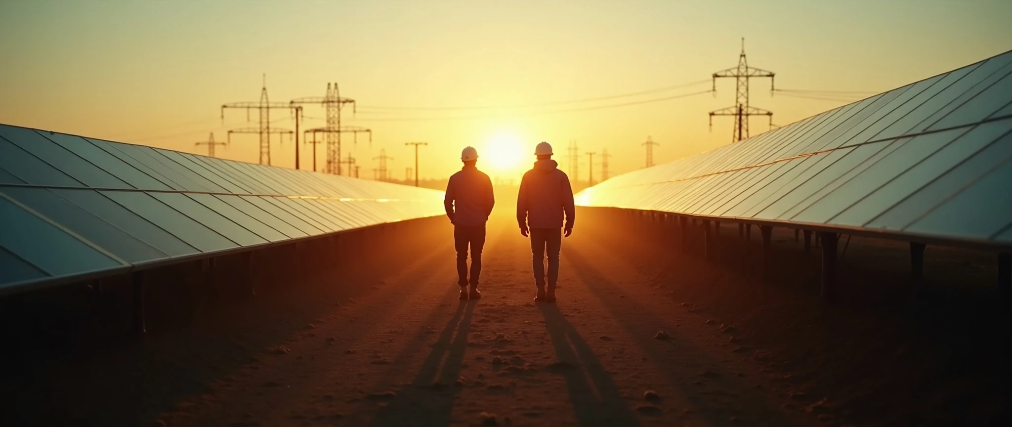 Field team at a solar plant