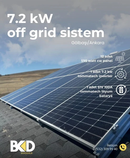 7,2 kW Şebekeden Bağımsız Güneş Enerji Sistemi — 2